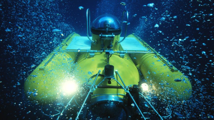 The manned research submersible JAGO underwater in the sea