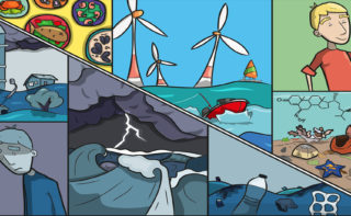 Schutz Meere und Ozeane Illustration zu Ozeane und menschliche Gesundheit. European Marine Board