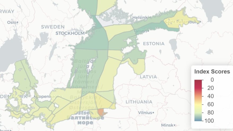 Mit dem Baltic Health Index können Forschende den Zustand der Ostsee auf einer Punkteskala von Null bis 100 bewerten.