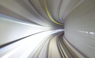 long exposure of the autonomous subway in Suwon South Korea