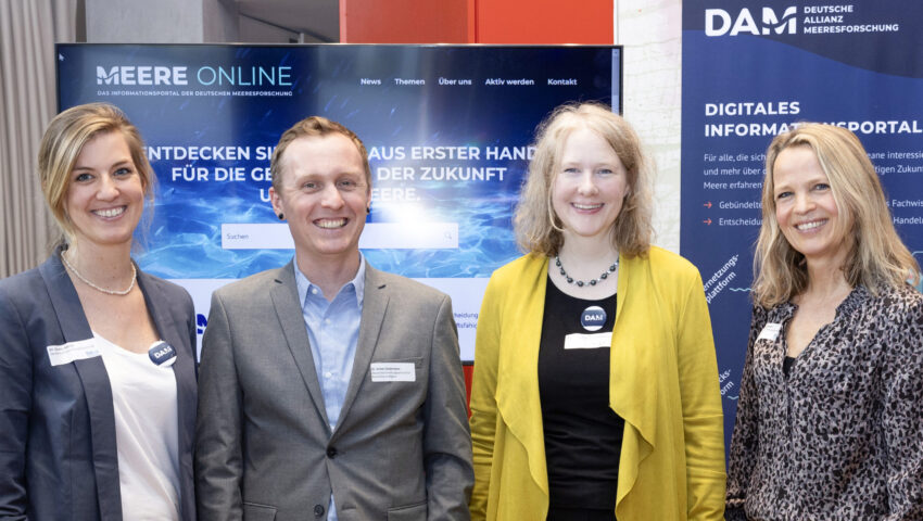 Dr. Carolin Müller, DAM, Dr. Simon Ostermann, Deutsches Forschungszentrum für Künstliche Intelligenz, Dr. Swantje Preuschmann, DAM, Dr. Ute Wilhelmsen, DAM am Infoportal Meere Online