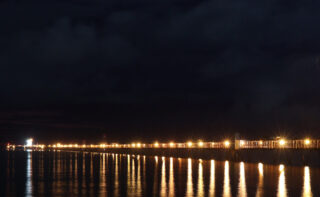 Lights at night in Conception, Chile.