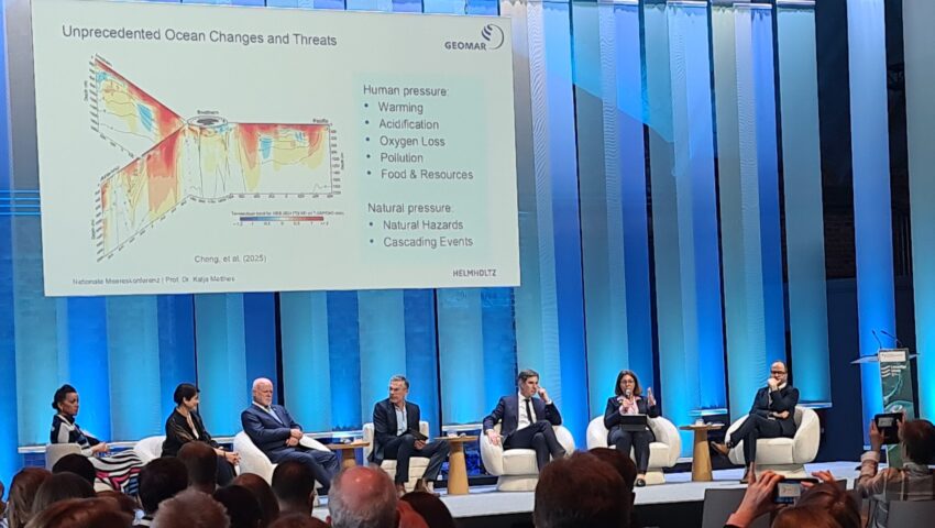 Meereskonferenz 2025 Podium Internationaler Meeresschutz mit Katja Matthes (Katja Matthes/ GEOMAR Helmholtz-Zentrum für Ozeanforschung Kiel)